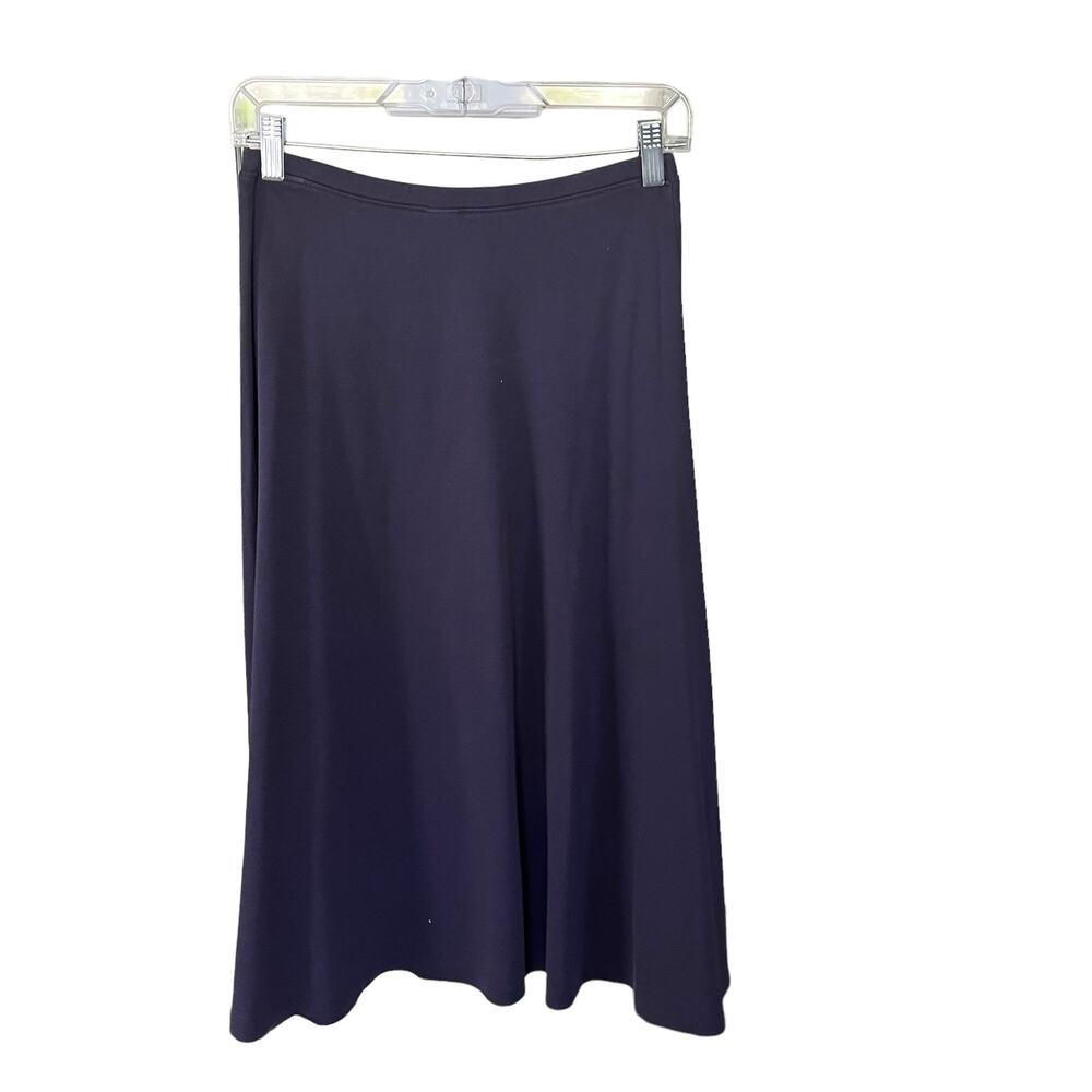 Peruvian Connection Blue Midi Elastic Waist Skirt Size Medium Pima Cotton